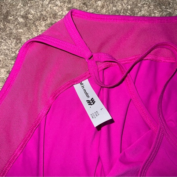 All in Motion Fitness Tank Pink Spaghetti Strap Racerback Size Large - Picture 5 of 9